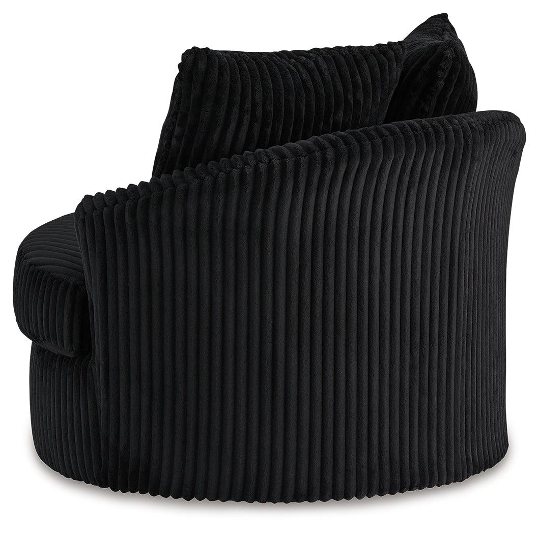 Gramwell Onyx Oversized Swivel Accent Chair by Ashley at Eve Furniture