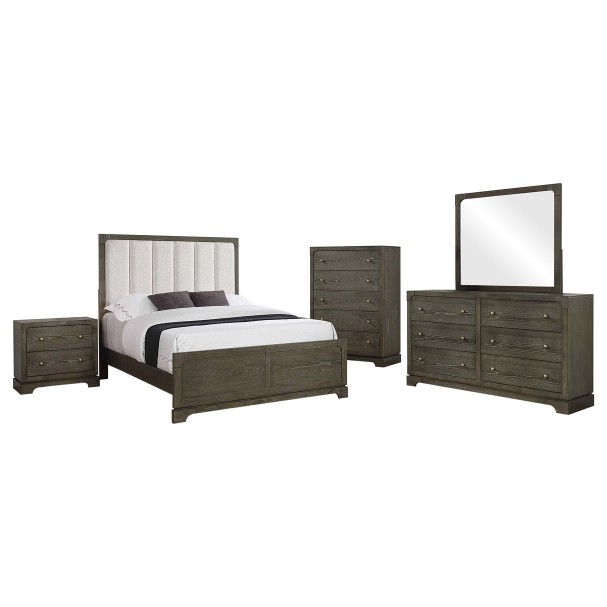 Gran Park Dark Cocoa 5-Piece Eastern King Bedroom Set by Coaster at Eve Furniture