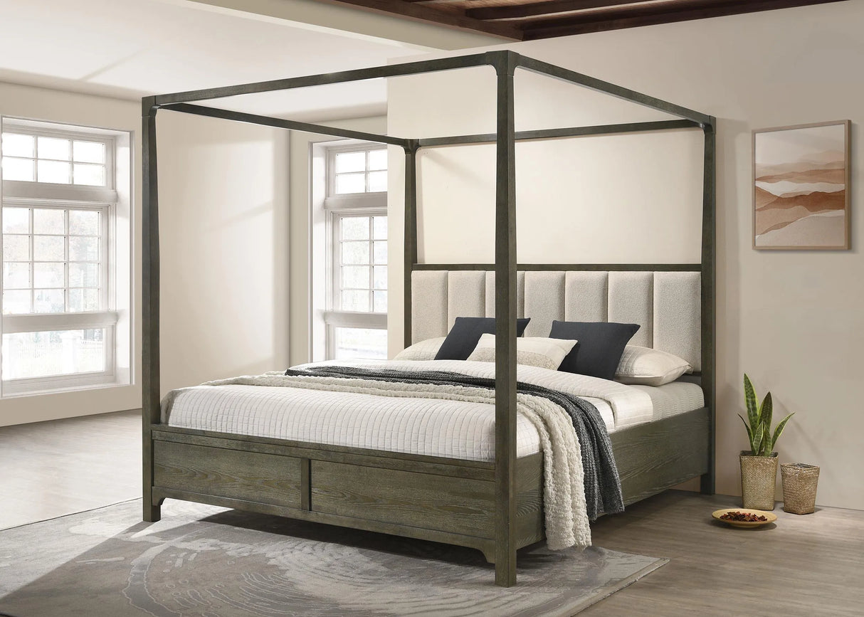Gran Park Dark Cocoa Queen Four Poster Canopy Bed by Coaster at Eve Furniture