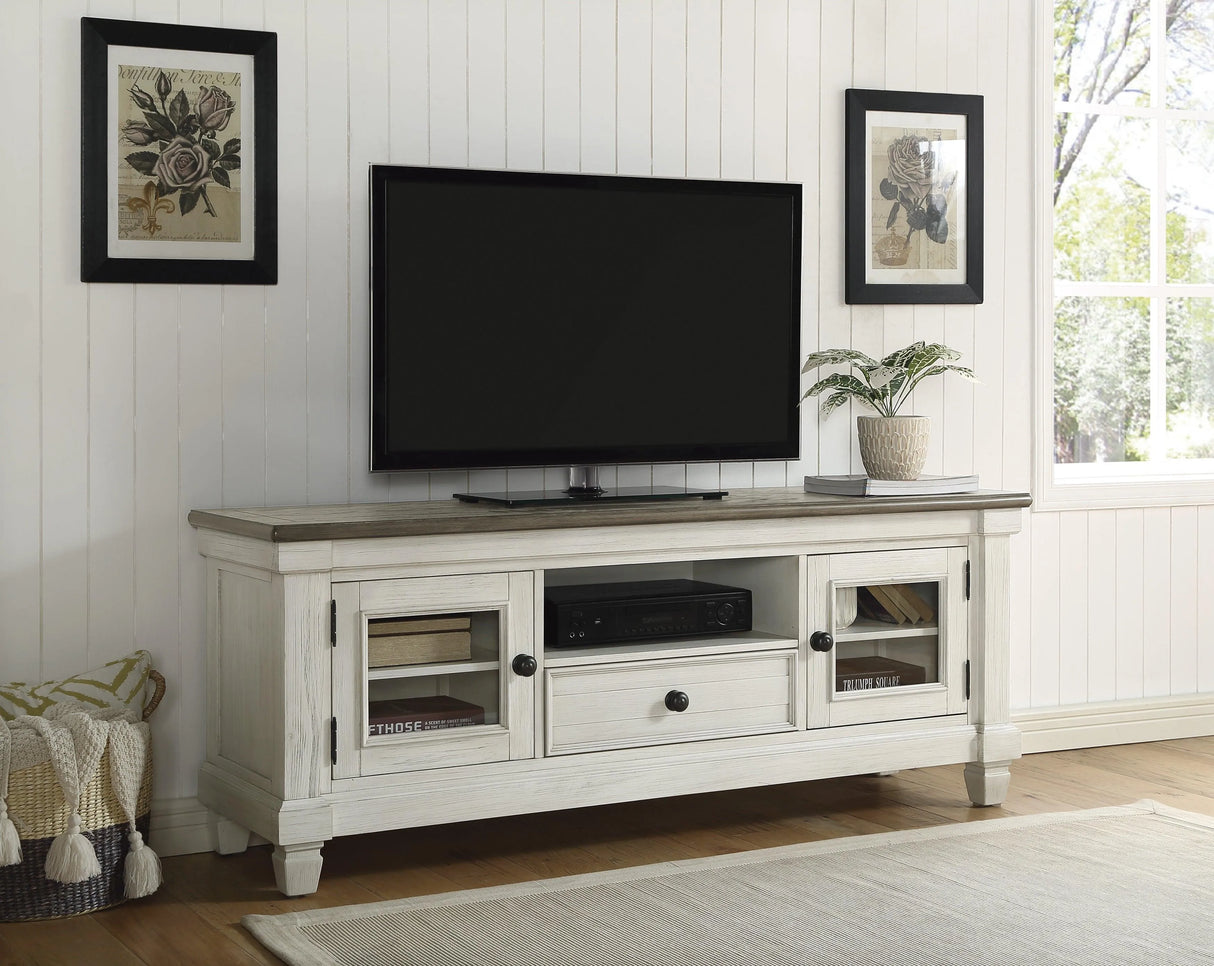 Granby Antique White 64" TV Stand by Homelegance at Eve Furniture