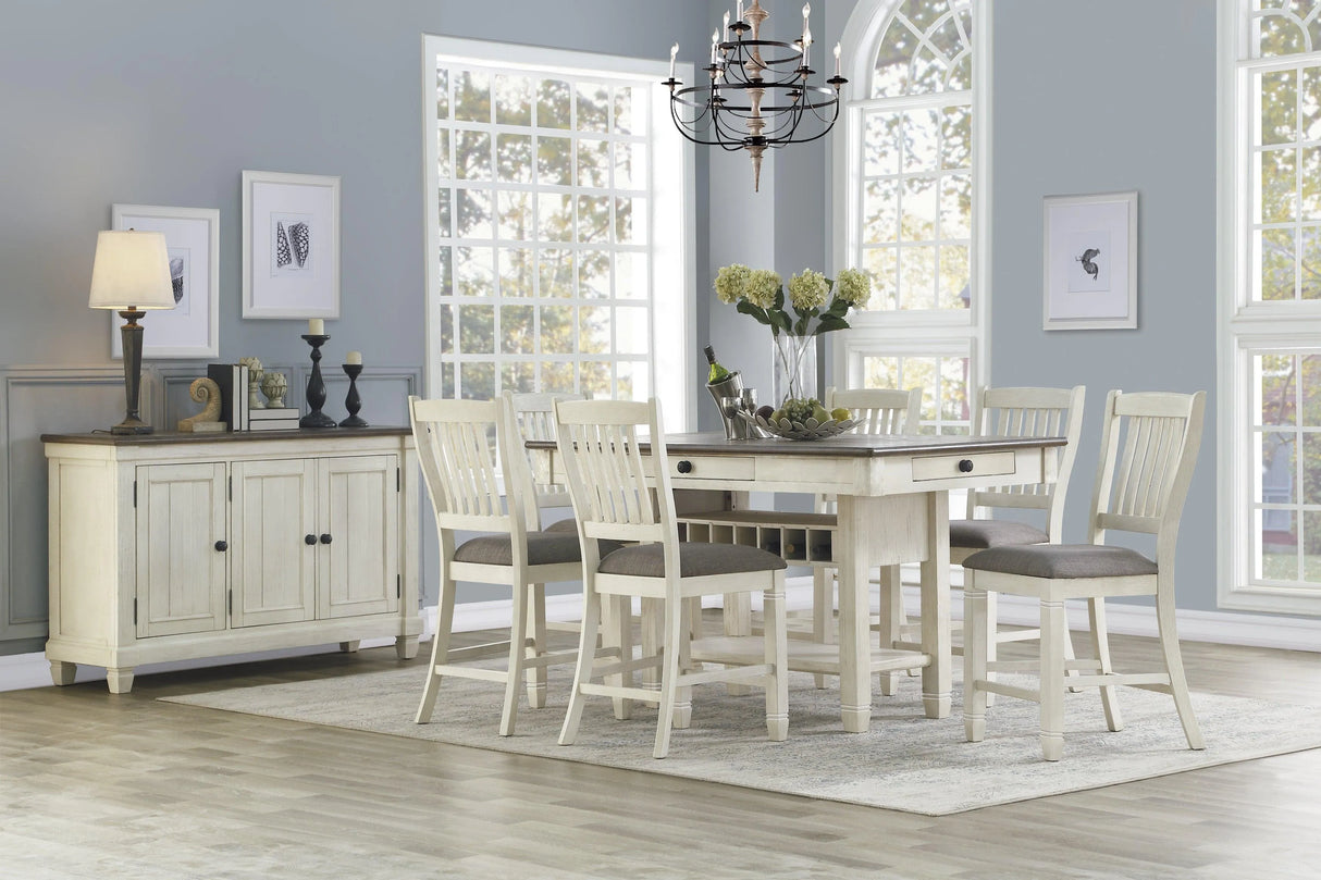 Granby Antique White Counter Chair, Set of 2 by Homelegance at Eve Furniture