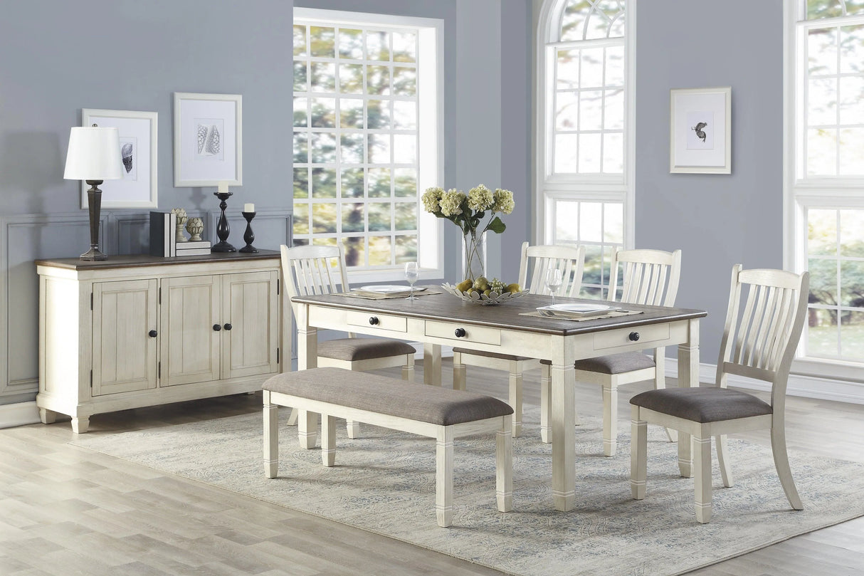 Granby Antique White Dining Set by Homelegance at Eve Furniture