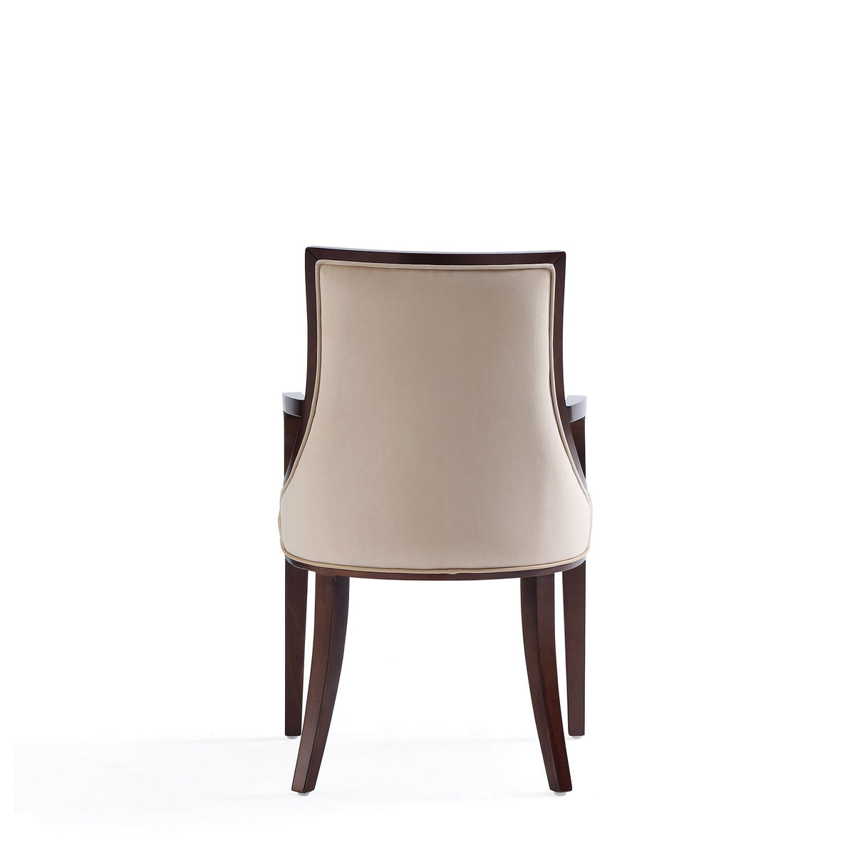 Grand Faux Leather and Velvet Dining Armchair in Tan (set of 2) by Manhattan Comfort at Eve Furniture