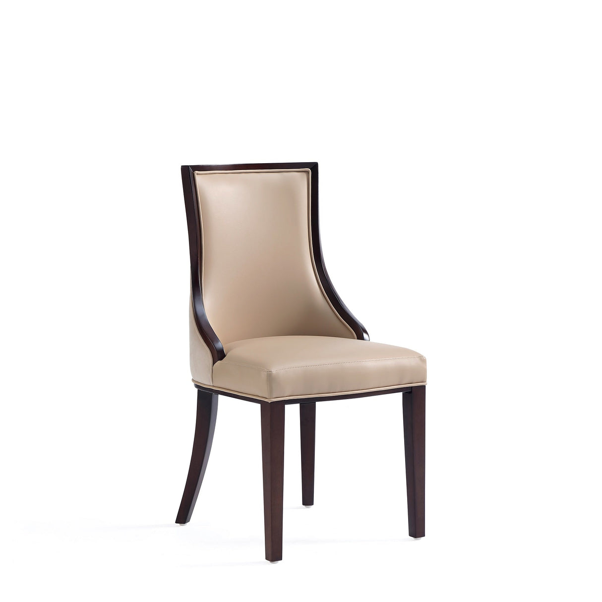 Grand Faux Leather and Velvet Dining Chair in Tan (set of 4) by Manhattan Comfort at Eve Furniture
