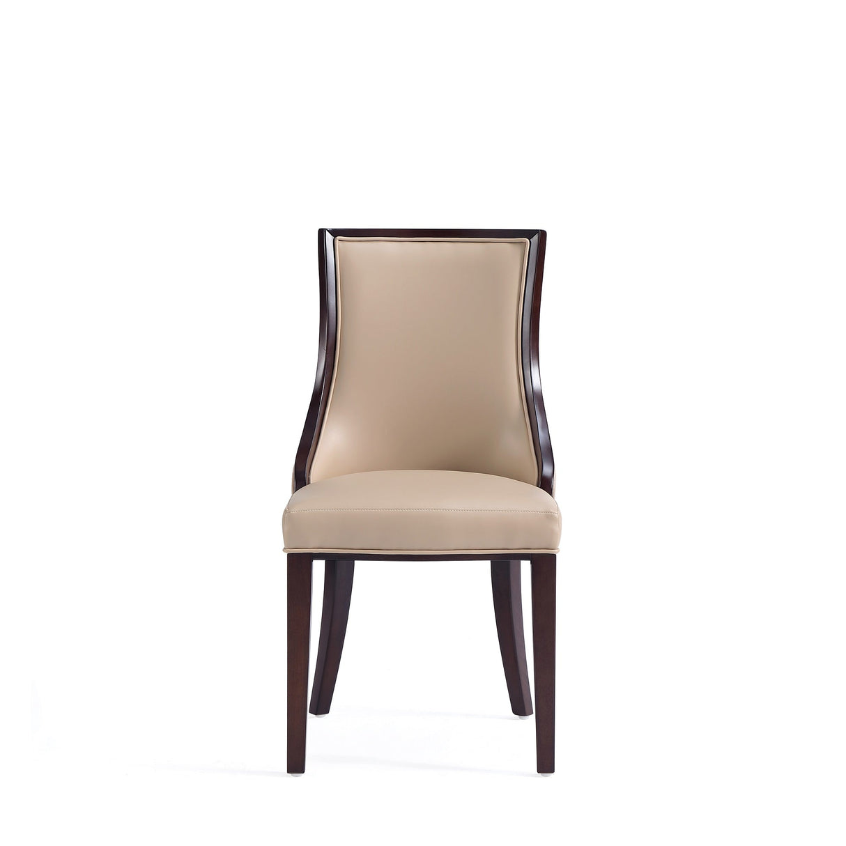Grand Faux Leather and Velvet Dining Chair in Tan (set of 4) by Manhattan Comfort at Eve Furniture