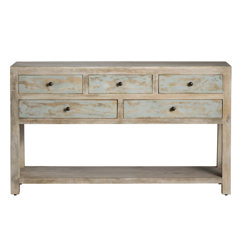 Grand Harbor Brown/Blue Console Table by Crestview at Eve Furniture