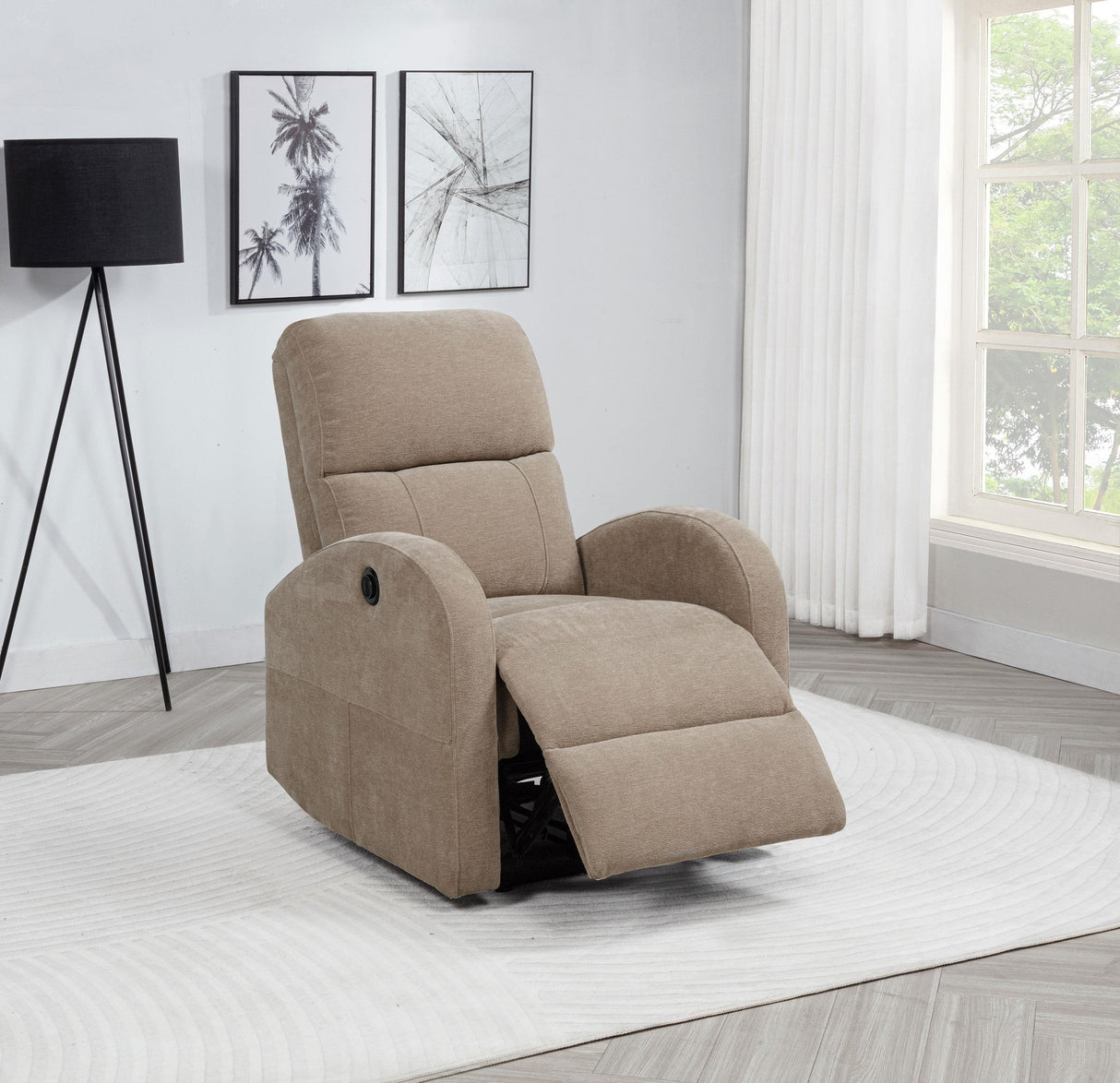 Grant Camel Fabric Upholstered Power Recliner Chair by Coaster at Eve Furniture