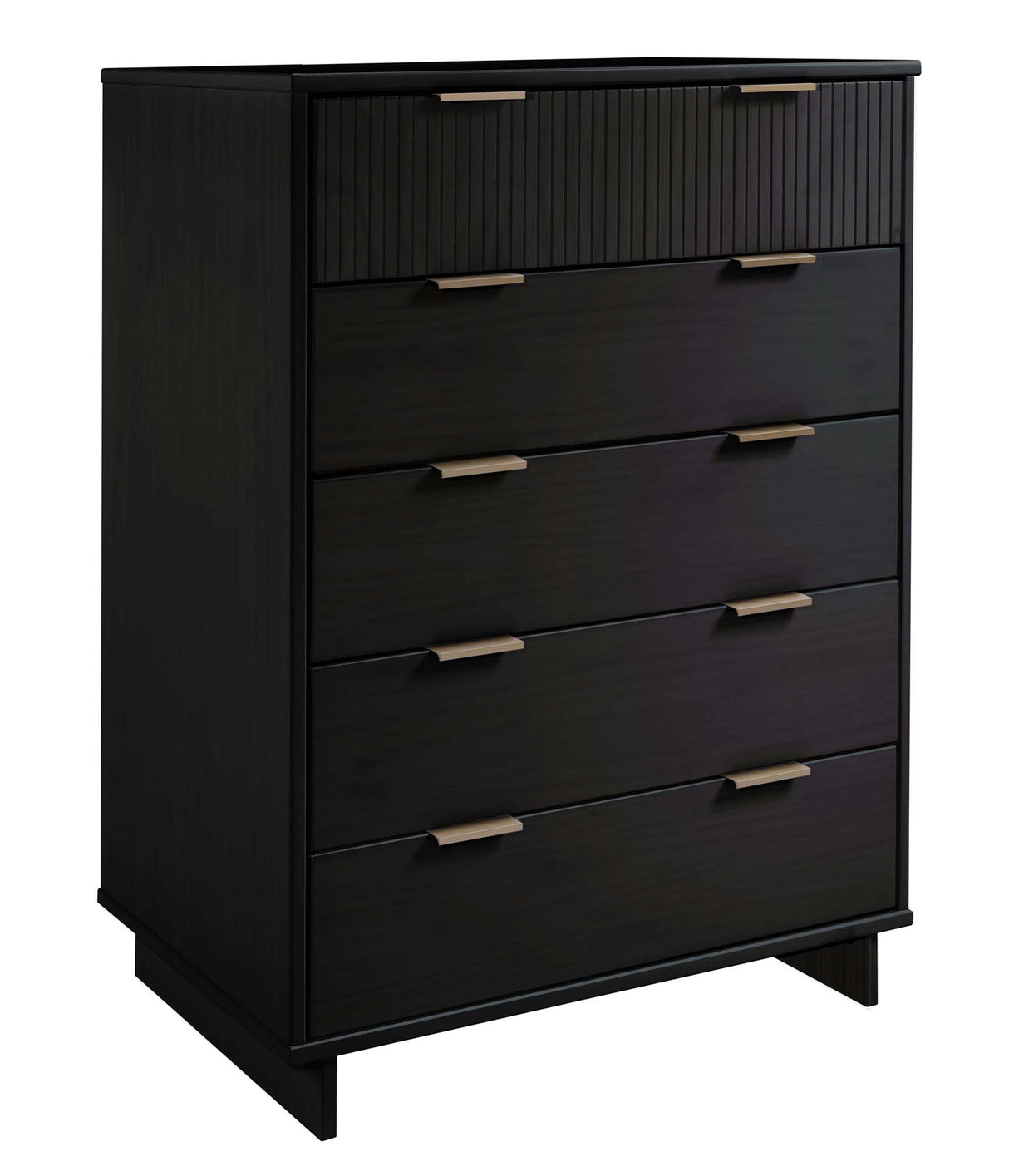 Granville 2-Piece Tall Chest and Standard Dresser Set in Black by Manhattan Comfort at Eve Furniture