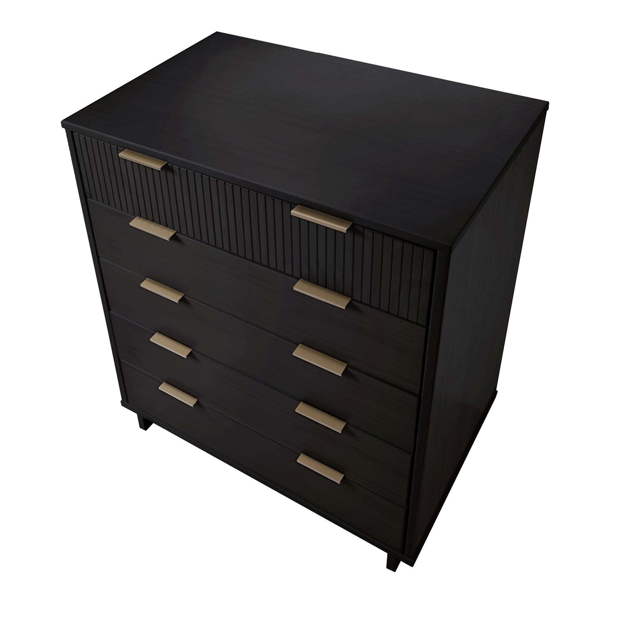 Granville 2-Piece Tall Chest and Standard Dresser Set in Black by Manhattan Comfort at Eve Furniture