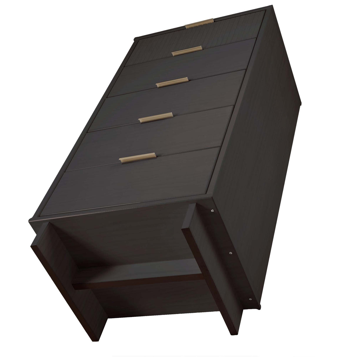 Granville 2-Piece Tall Narrow and Standard Dresser Set in Dark Grey by Manhattan Comfort at Eve Furniture