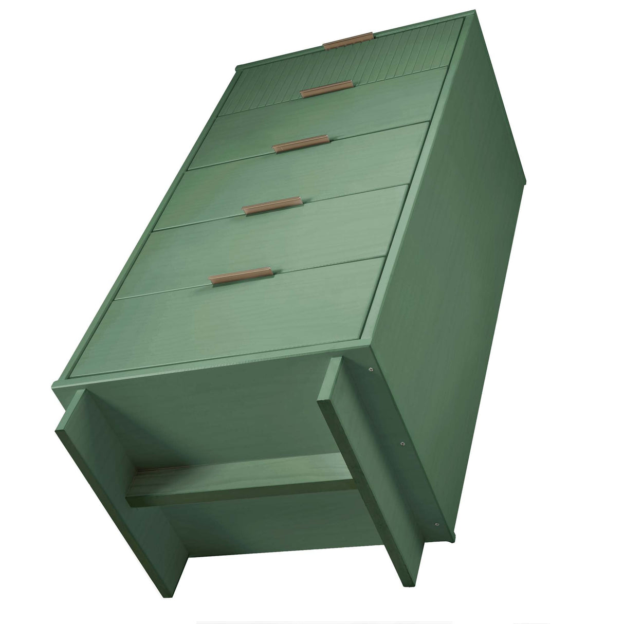 Granville 2-Piece Tall Narrow and Standard Dresser Set in Sage Green by Manhattan Comfort at Eve Furniture