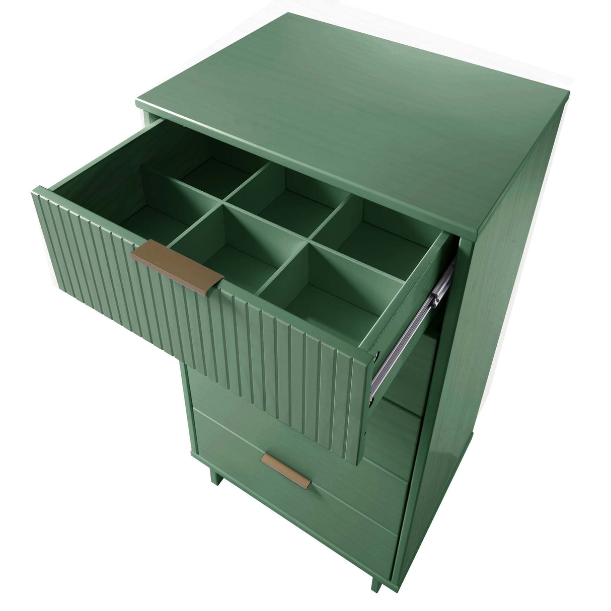 Granville 2-Piece Tall Narrow and Standard Dresser Set in Sage Green by Manhattan Comfort at Eve Furniture