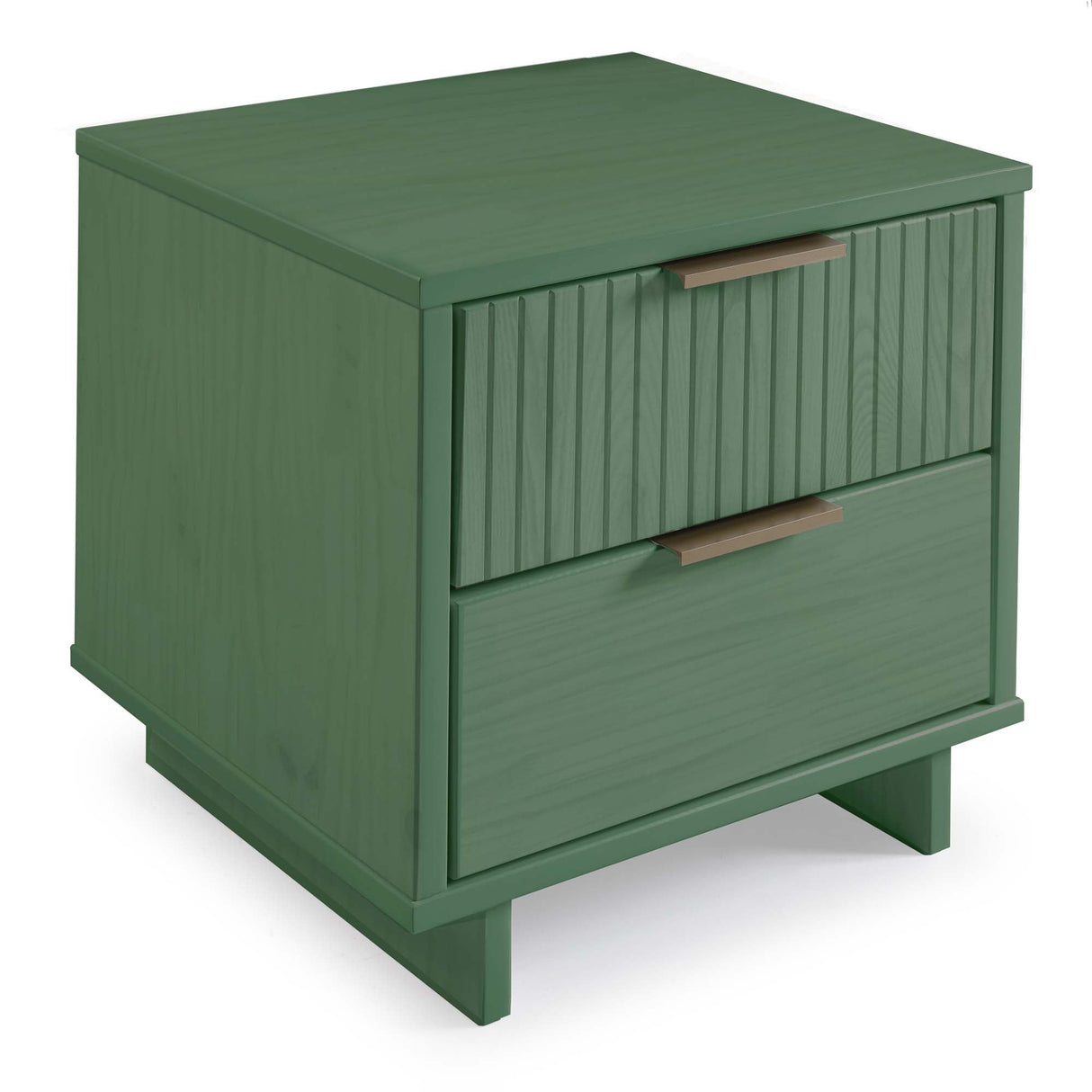 Granville 3-Piece Standard Dresser, Tall Narrow Chest and Nightstand Set in Sage Green by Manhattan Comfort at Eve Furniture
