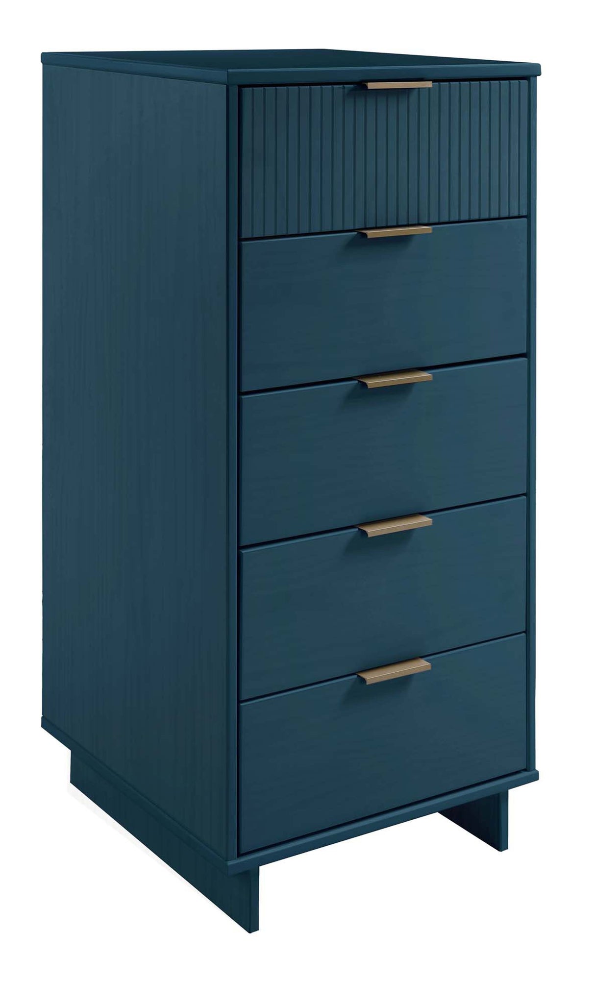 Granville 3-Piece Tall Narrow Chest, Double Dresser Set and Standard Dresser Set in Midnight Blue by Manhattan Comfort at Eve Furniture