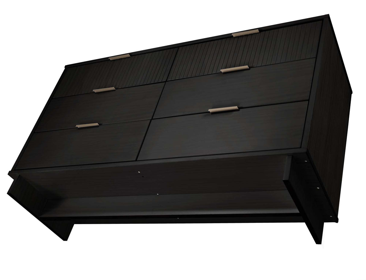 Granville 55.07 Double Wide Dresser in Black by Manhattan Comfort at Eve Furniture