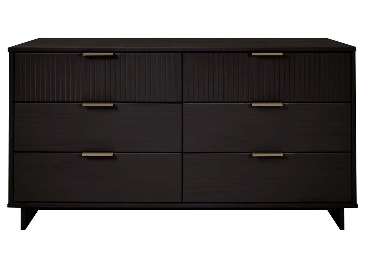 Granville 55.07 Double Wide Dresser in Black by Manhattan Comfort at Eve Furniture