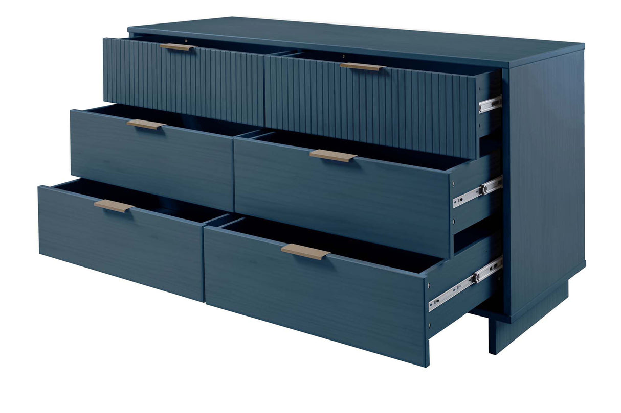 Granville 55.07 Double Wide Dresser in Midnight Blue by Manhattan Comfort at Eve Furniture