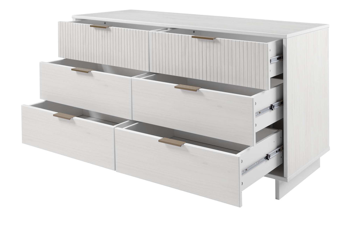 Granville 55.07 Double Wide Dresser in White by Manhattan Comfort at Eve Furniture