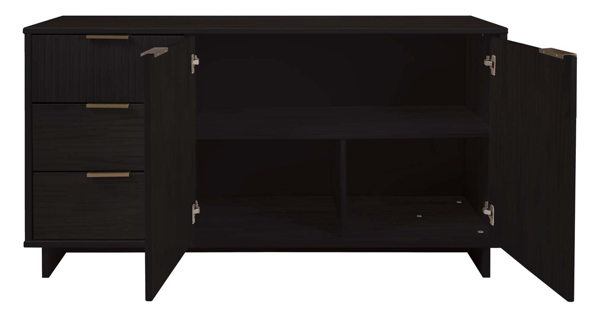 Granville 55.07 Sideboard in Black by Manhattan Comfort at Eve Furniture