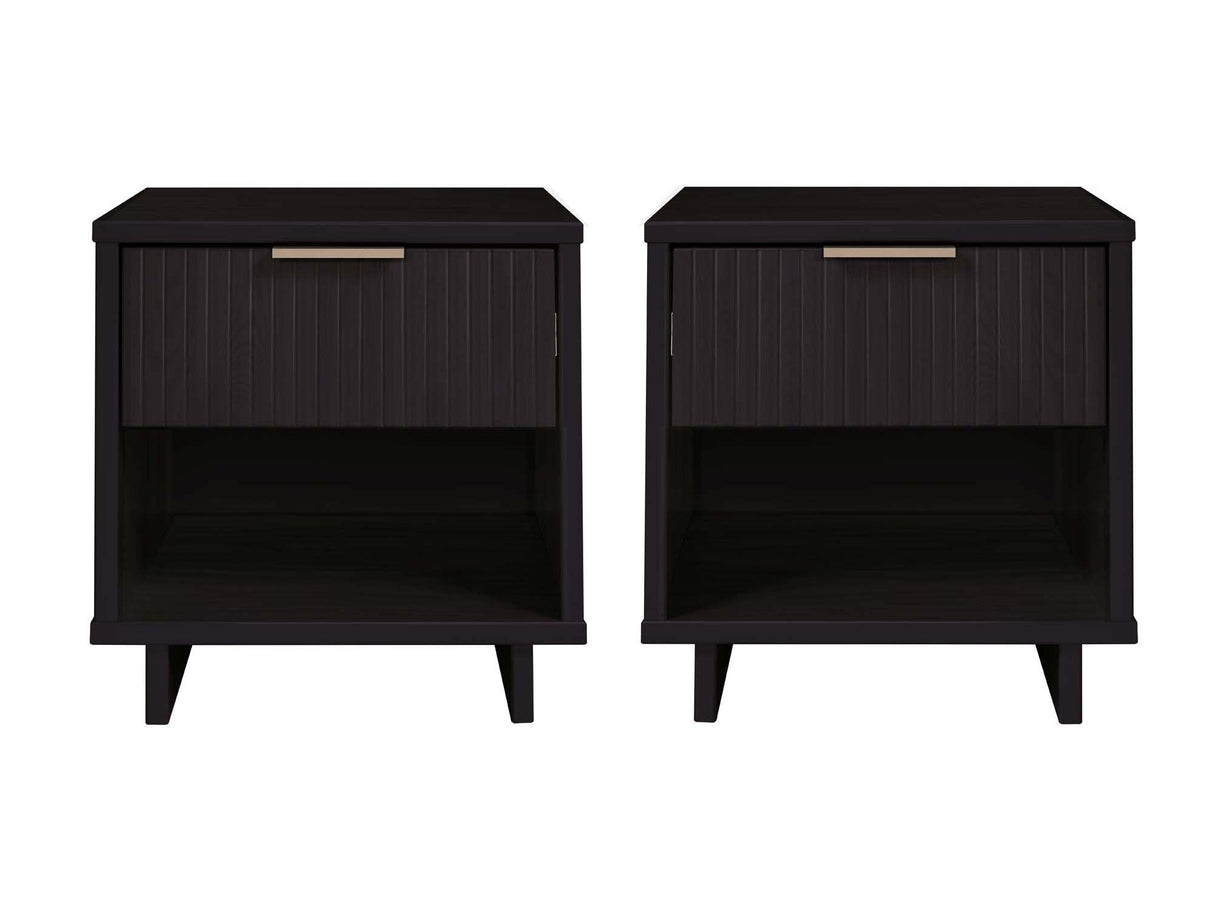 Granville Nightstand 1.0 in Black (set of 2) by Manhattan Comfort at Eve Furniture