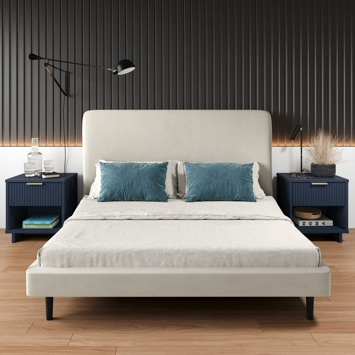 Granville Nightstand 1.0 in Midnight Blue (set of 2) by Manhattan Comfort at Eve Furniture