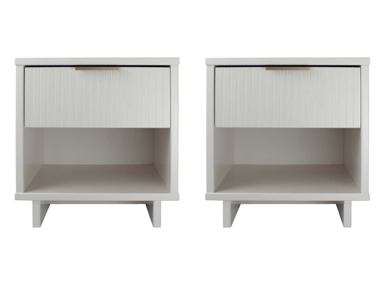 Granville Nightstand 1.0 in White (set of 2) by Manhattan Comfort at Eve Furniture