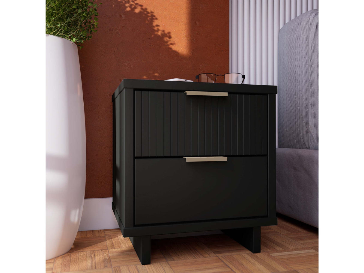 Granville Nightstand 2.0 in Black by Manhattan Comfort at Eve Furniture