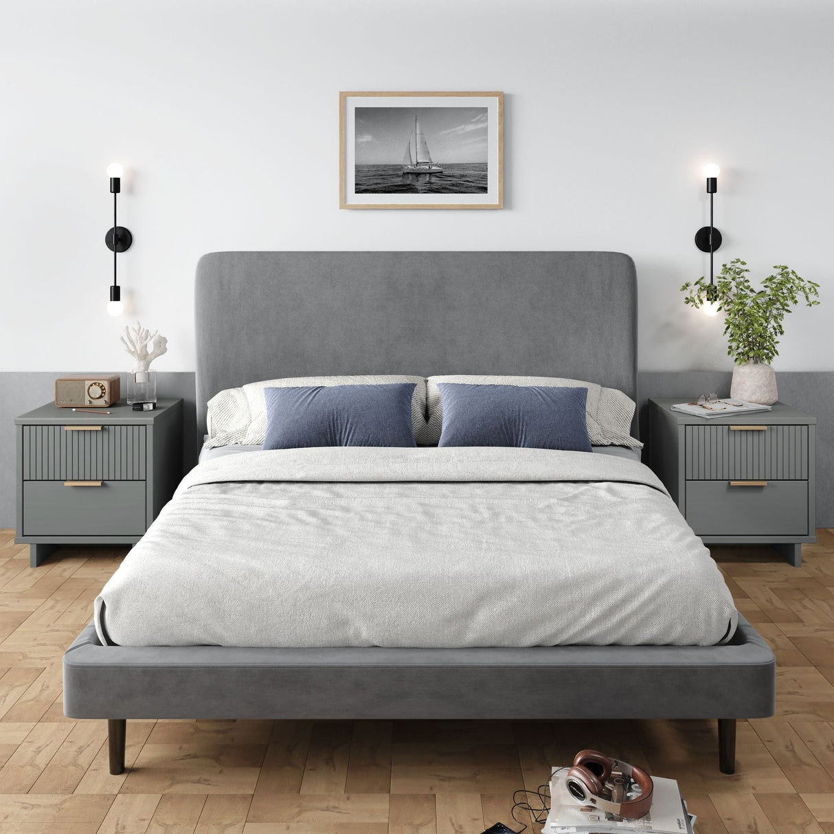 Granville Nightstand 2.0 in Light Grey (set of 2) by Manhattan Comfort at Eve Furniture