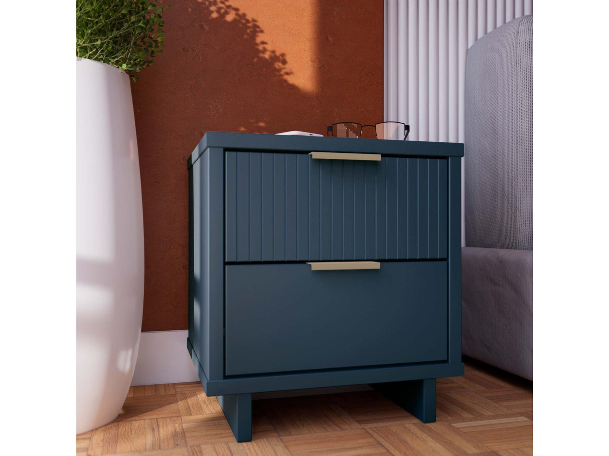 Granville Nightstand 2.0 in Midnight Blue by Manhattan Comfort at Eve Furniture