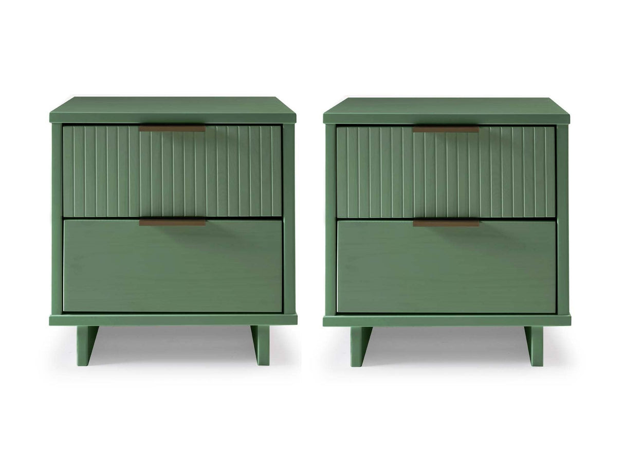 Granville Nightstand 2.0 in Sage Green (set of 2) by Manhattan Comfort at Eve Furniture