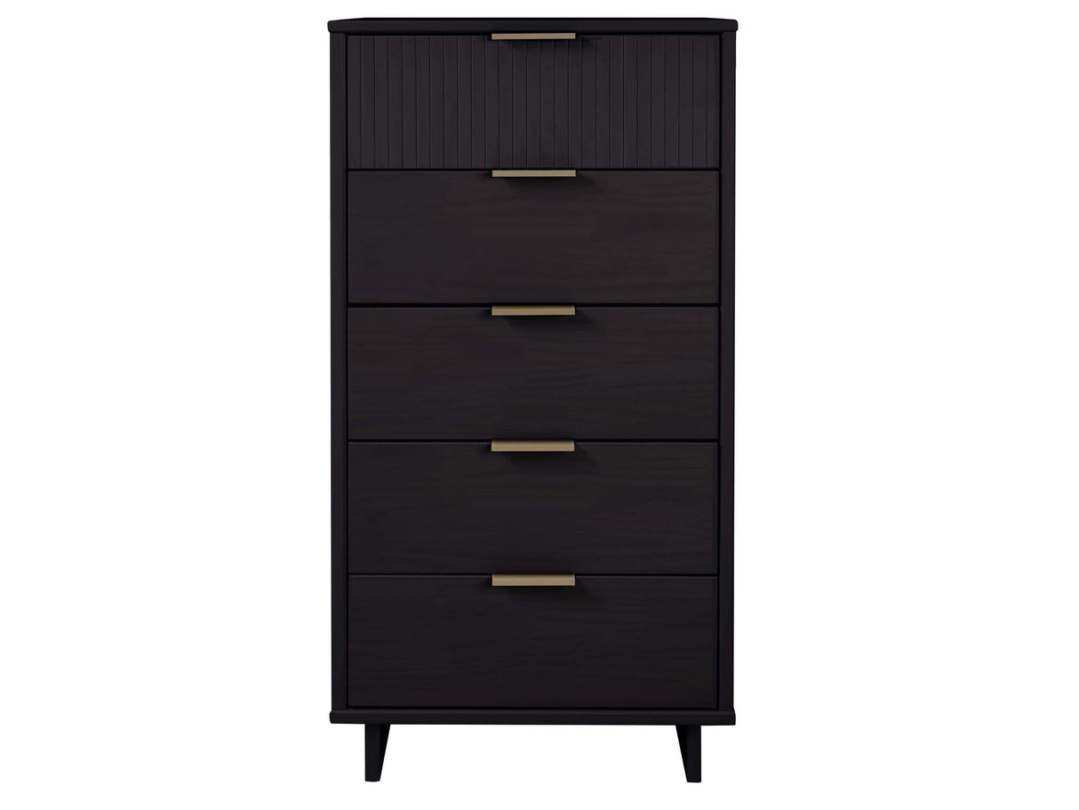 Granville Tall 23.62 Narrow Dresser in Black by Manhattan Comfort at Eve Furniture