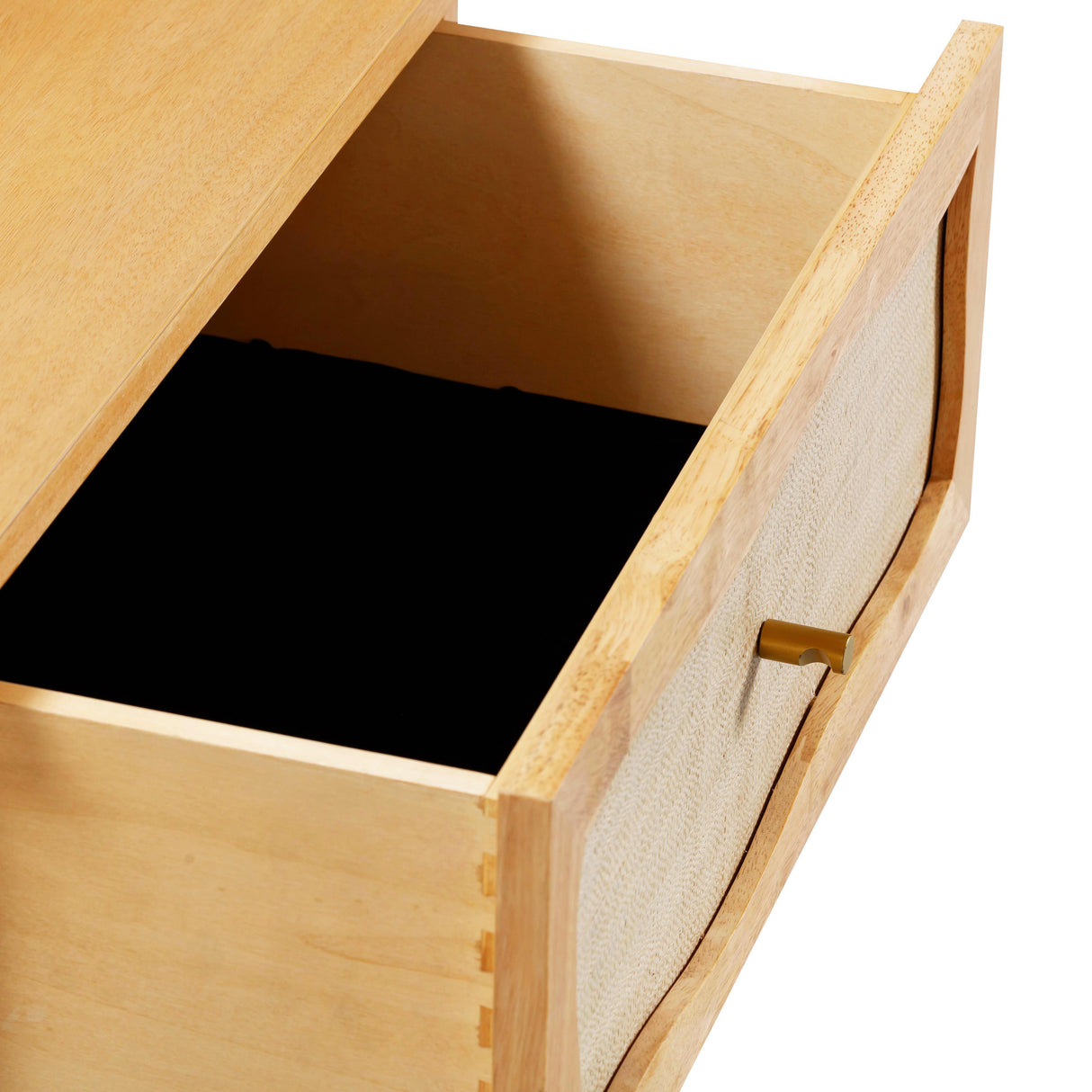 Grappa Natural Wood & Rattan Wavy Nightstand by TOV Furniture at Eve Furniture