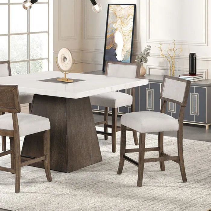 Grasten Dark Walnut 5-Piece Counter Height Table Set by Furniture of America at Eve Furniture