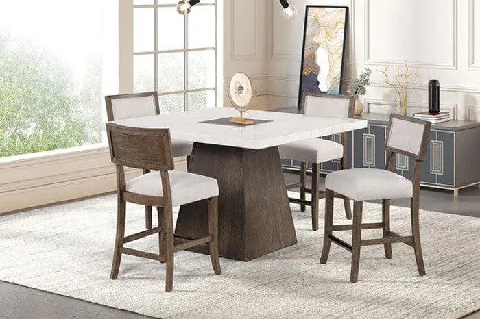 Grasten Dark Walnut 5-Piece Counter Height Table Set by Furniture of America at Eve Furniture