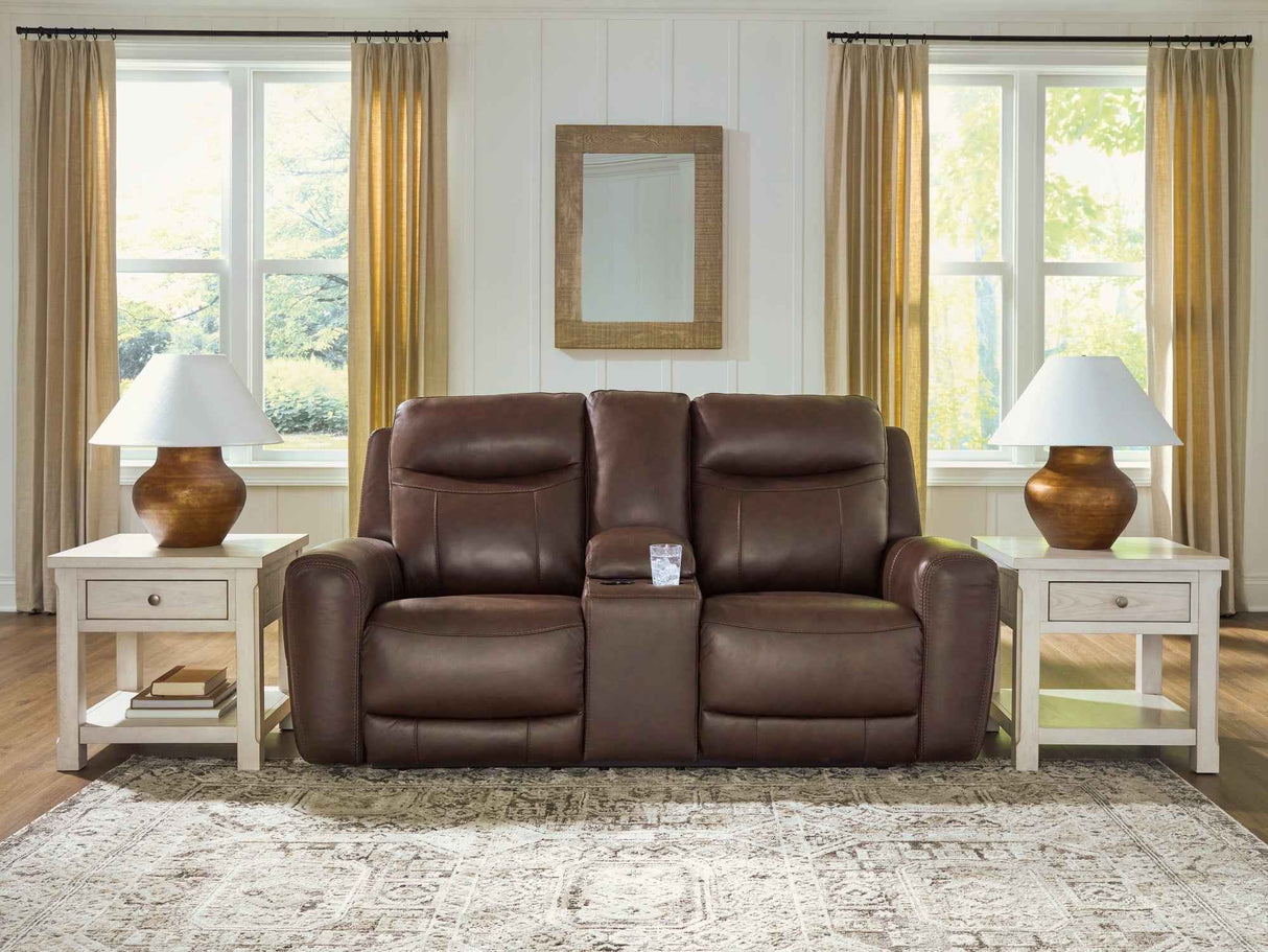 Gravier Cordova Power Reclining Loveseat with Console by Ashley at Eve Furniture