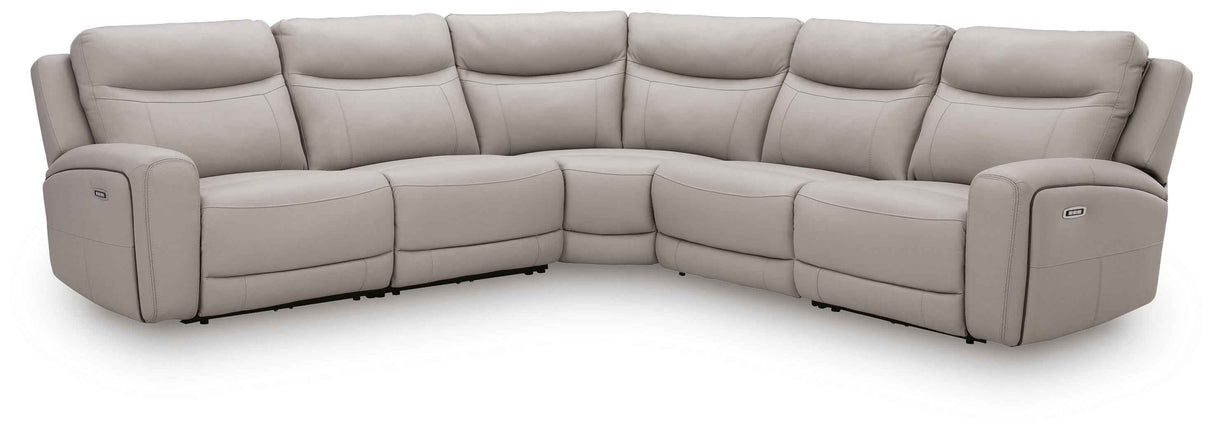 Gravier Gray 5-Piece Power Reclining Sectional