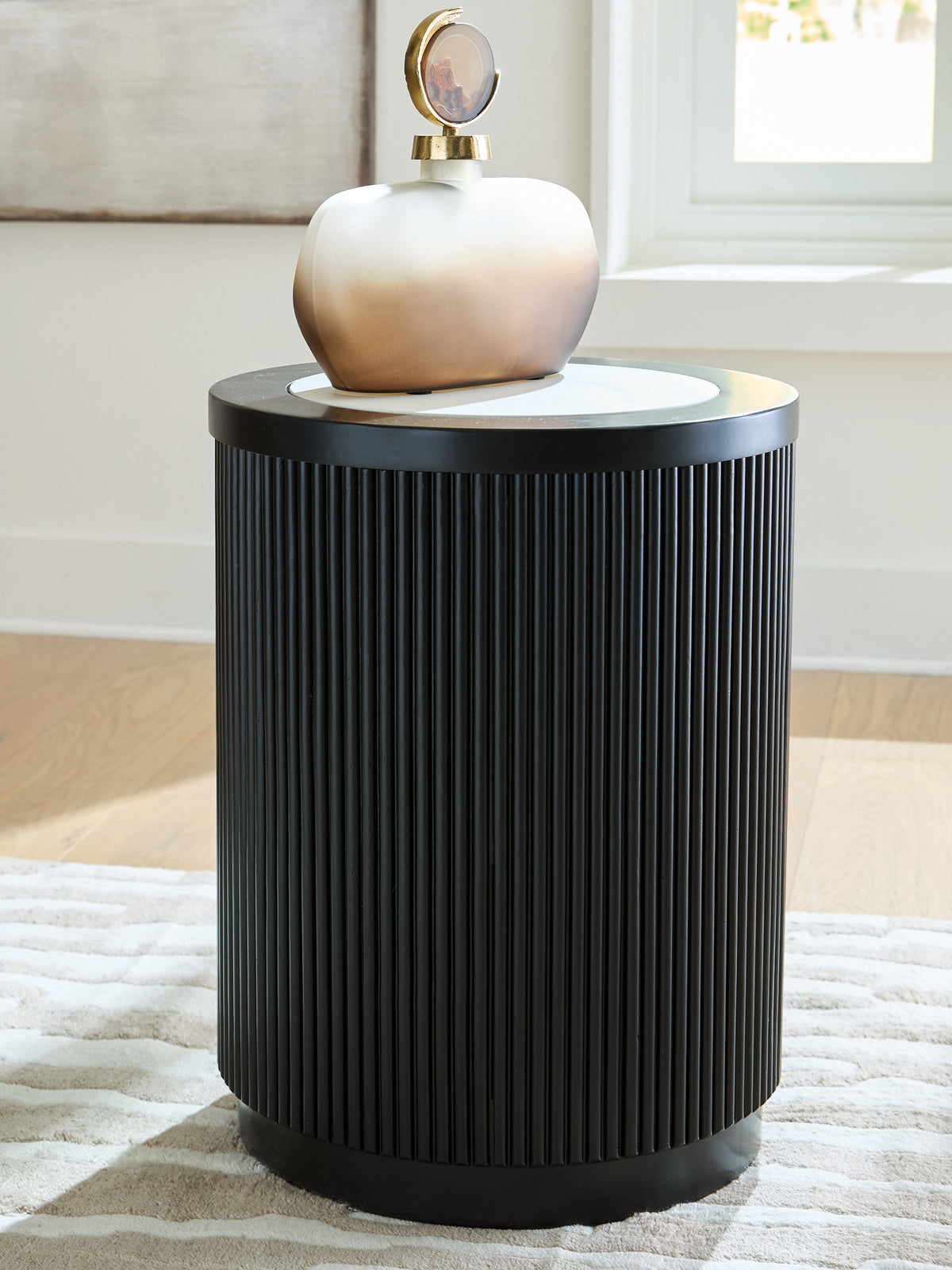 Grayman Black End Table by Ashley at Eve Furniture