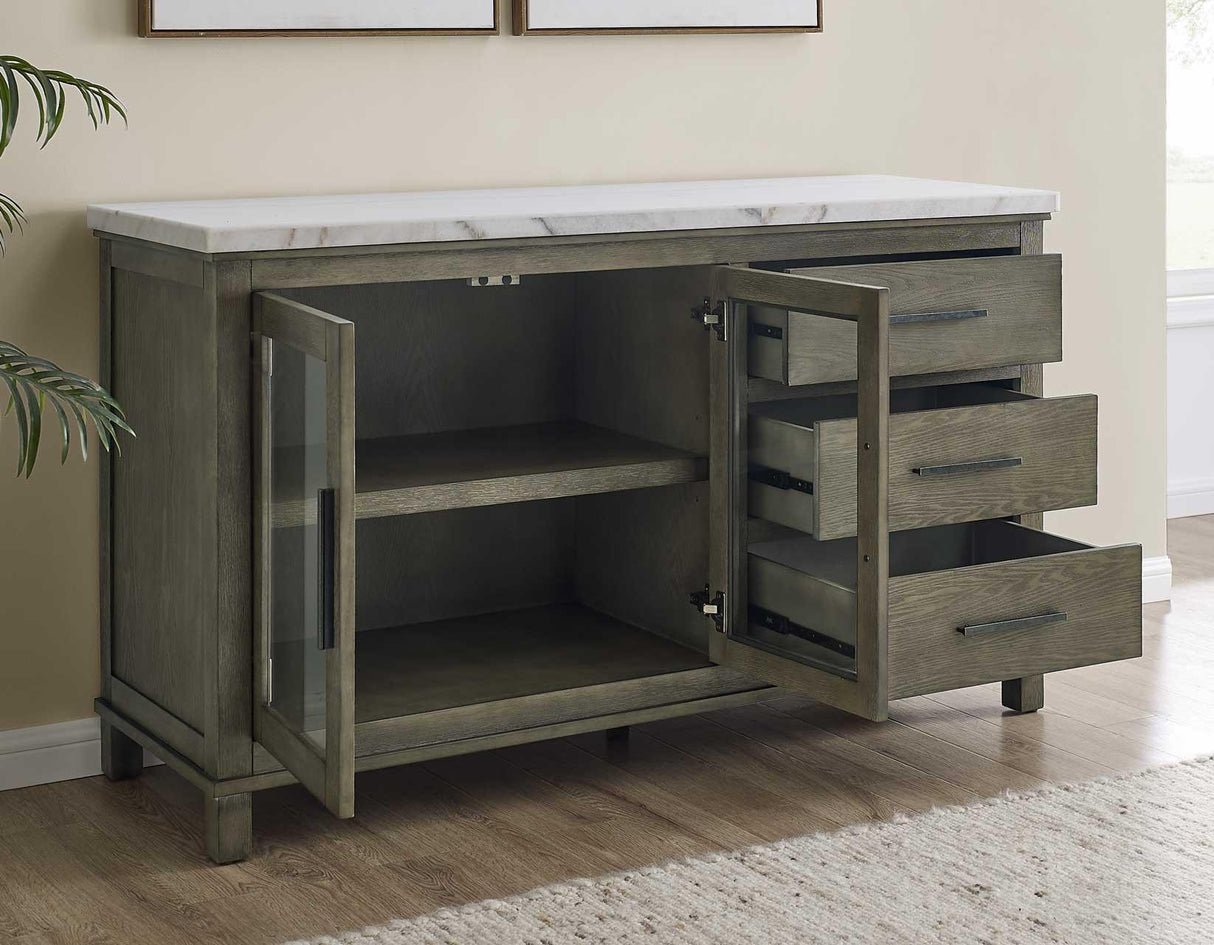 Grayson Server, White Marble Top by Steve Silver at Eve Furniture