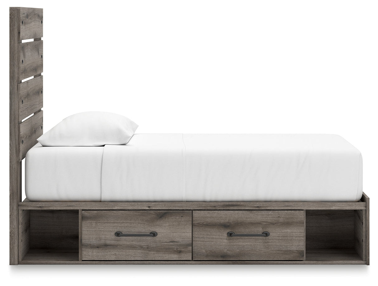 Graystorm Brown Gray Full Storage Platform Bed with 2 Drawers by Ashley at Eve Furniture