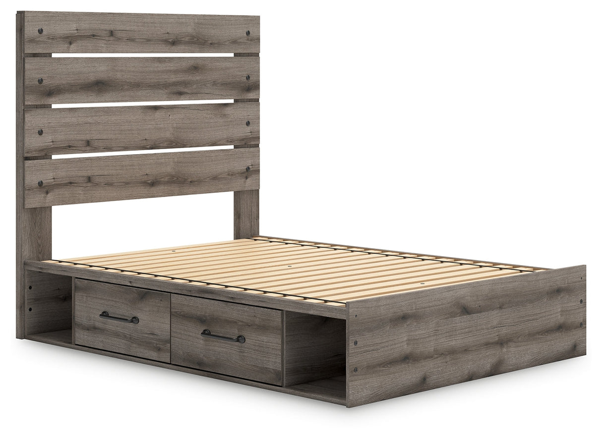 Graystorm Brown Gray Full Storage Platform Bed with 4 Drawers by Ashley at Eve Furniture
