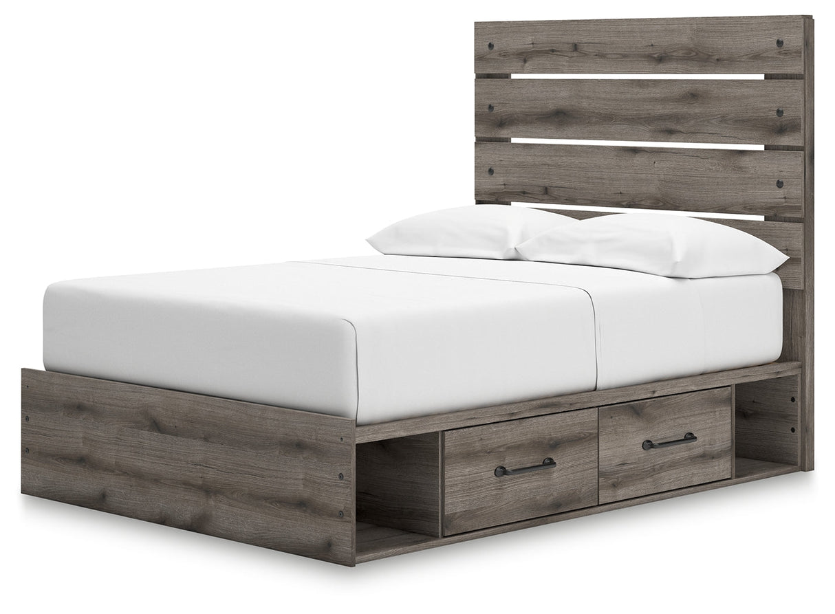 Graystorm Brown Gray Full Storage Platform Bed with 4 Drawers by Ashley at Eve Furniture