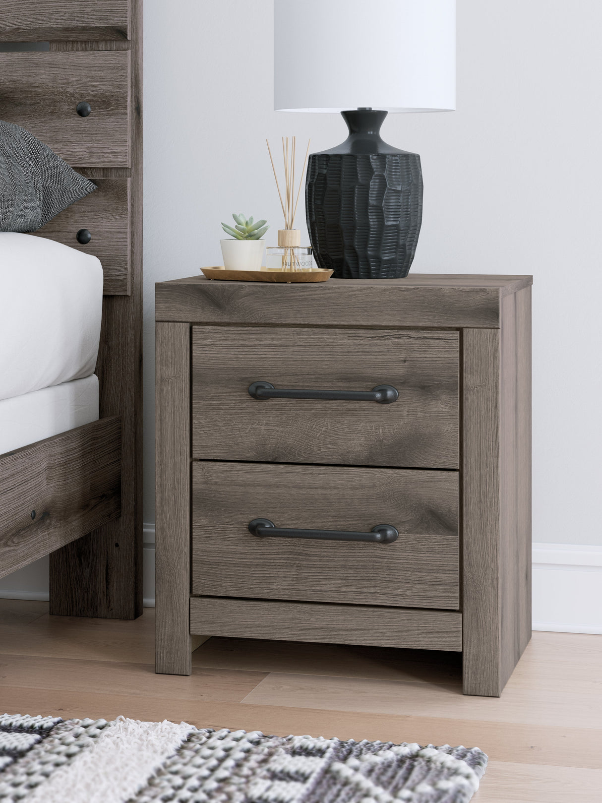 Graystorm Brown Gray Nightstand by Ashley at Eve Furniture
