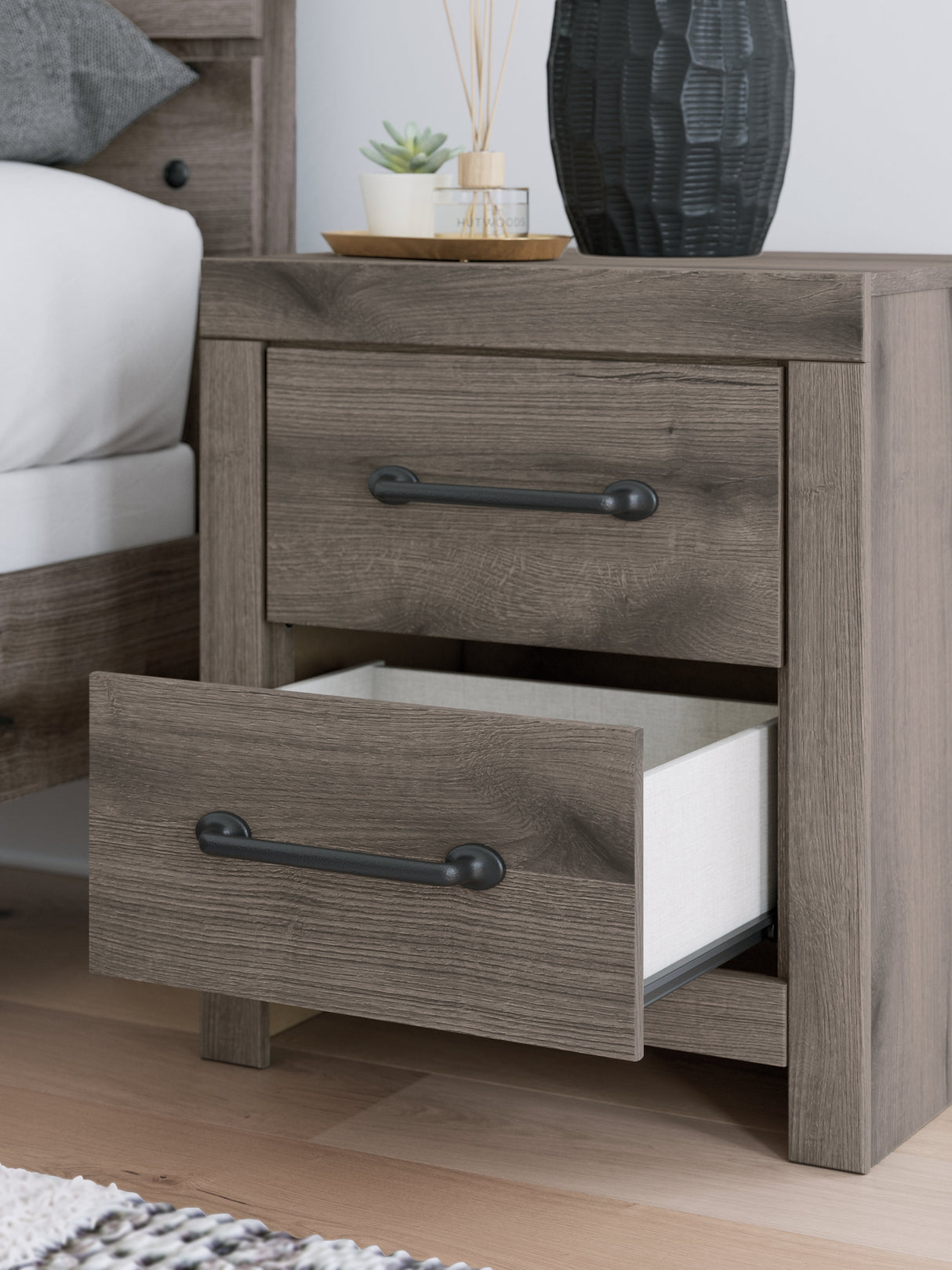 Graystorm Brown Gray Nightstand by Ashley at Eve Furniture