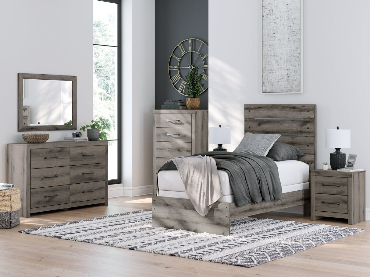 Graystorm Brown Gray Twin Panel Bed by Ashley at Eve Furniture