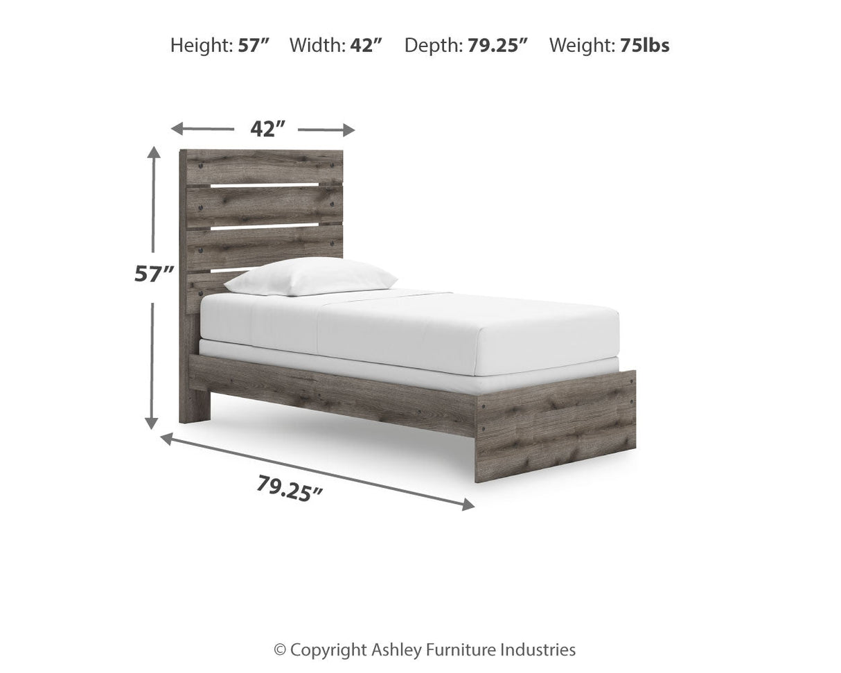 Graystorm Brown Gray Twin Panel Bed by Ashley at Eve Furniture