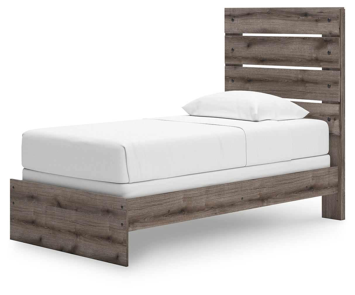 Graystorm Brown Gray Twin Panel Bed by Ashley at Eve Furniture