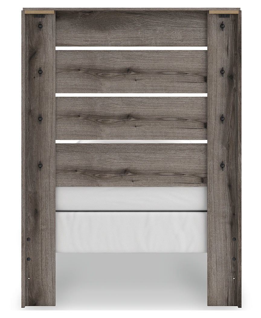 Graystorm Brown Gray Twin Panel Bed by Ashley at Eve Furniture