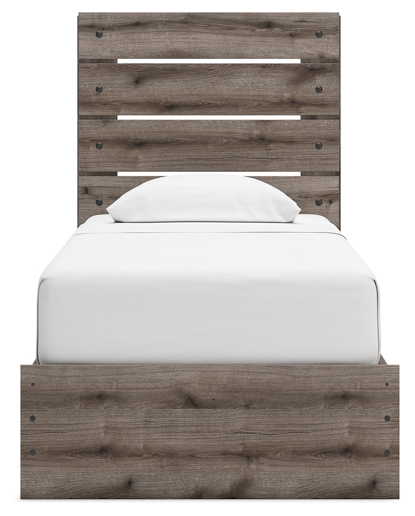 Graystorm Brown Gray Twin Storage Platform Bed with 4 Drawers by Ashley at Eve Furniture