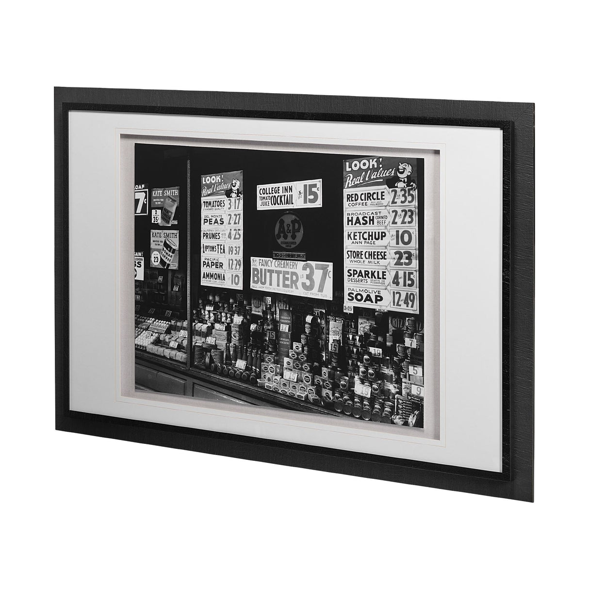 Great Tea Company by Berenice Abbott a Hand Embellished Textured Framed Art Photo Matted under Glass by Mercana at Eve Furniture