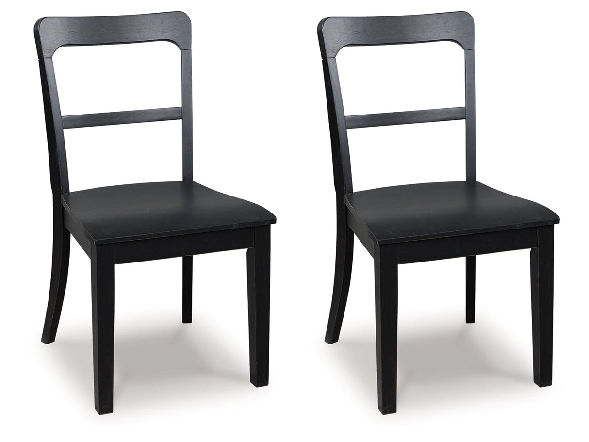 Greddinton Black Dining Upholstered Side Chair (Set of 2) by Ashley at Eve Furniture
